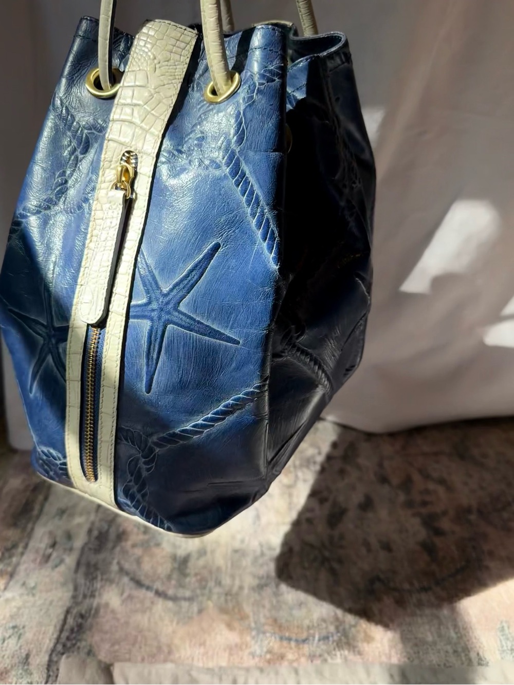 Vintage Brahmin nautical starfish Trina bucket bag - Picture 8 of 15